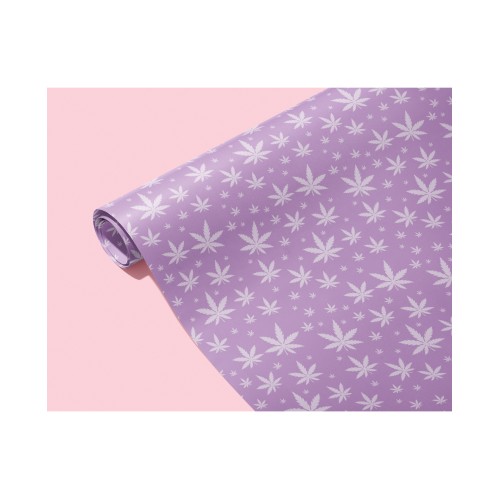 Papel de Regalo Hoja de Marihuana Morado