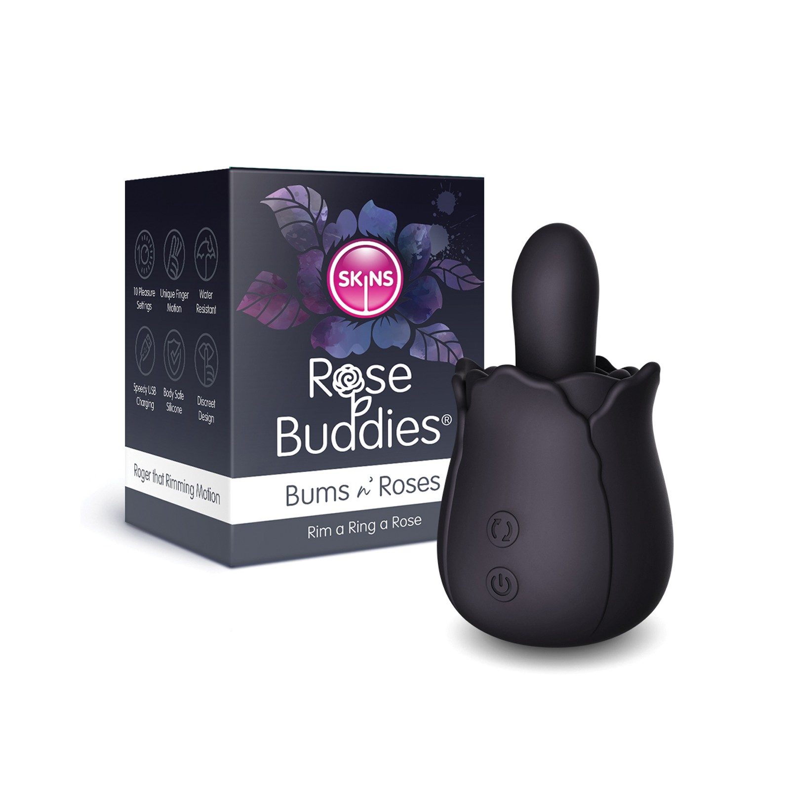 Juguete Vibrador Rimming Bums N Roses Negro