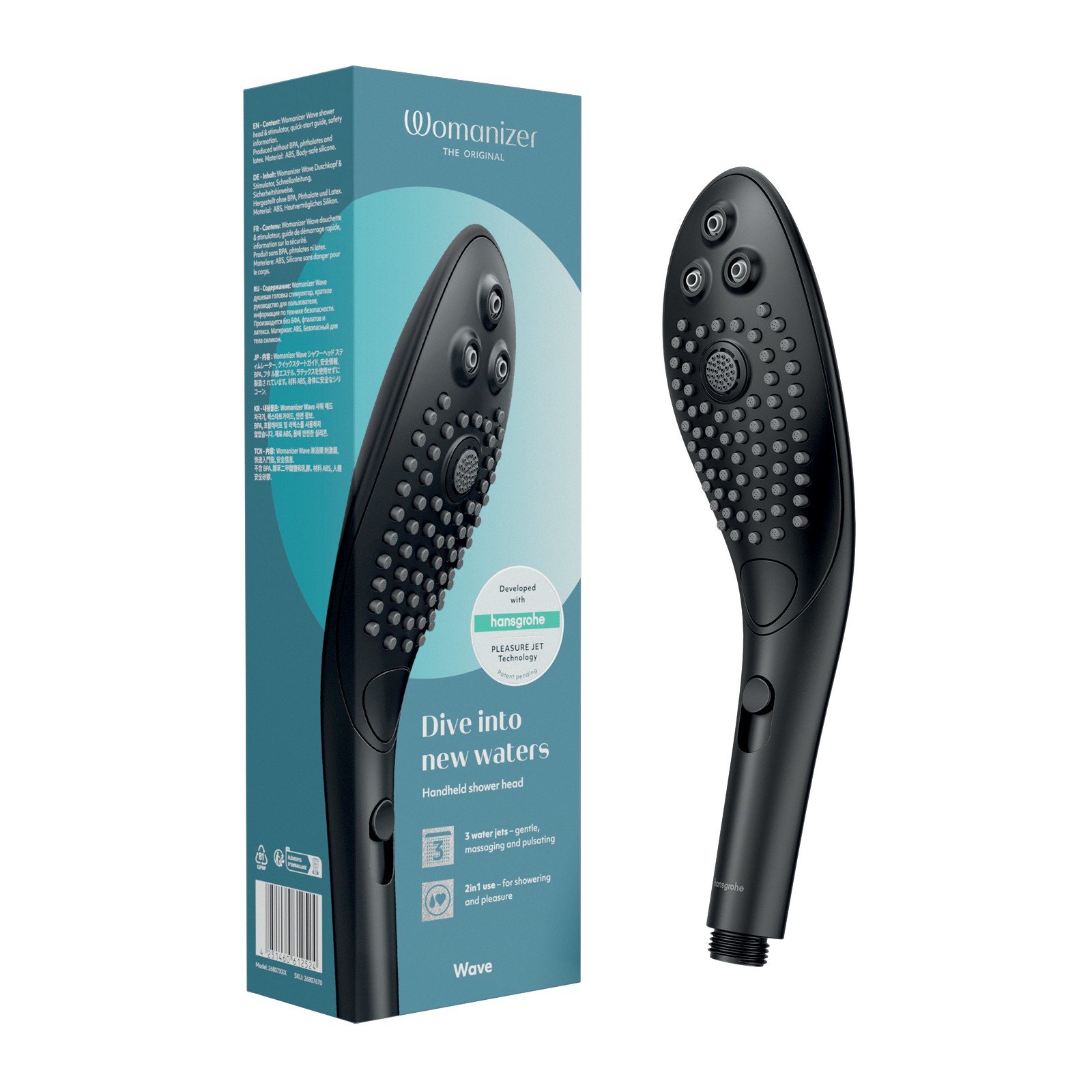 Cabezal de Ducha Womanizer Wave en Negro