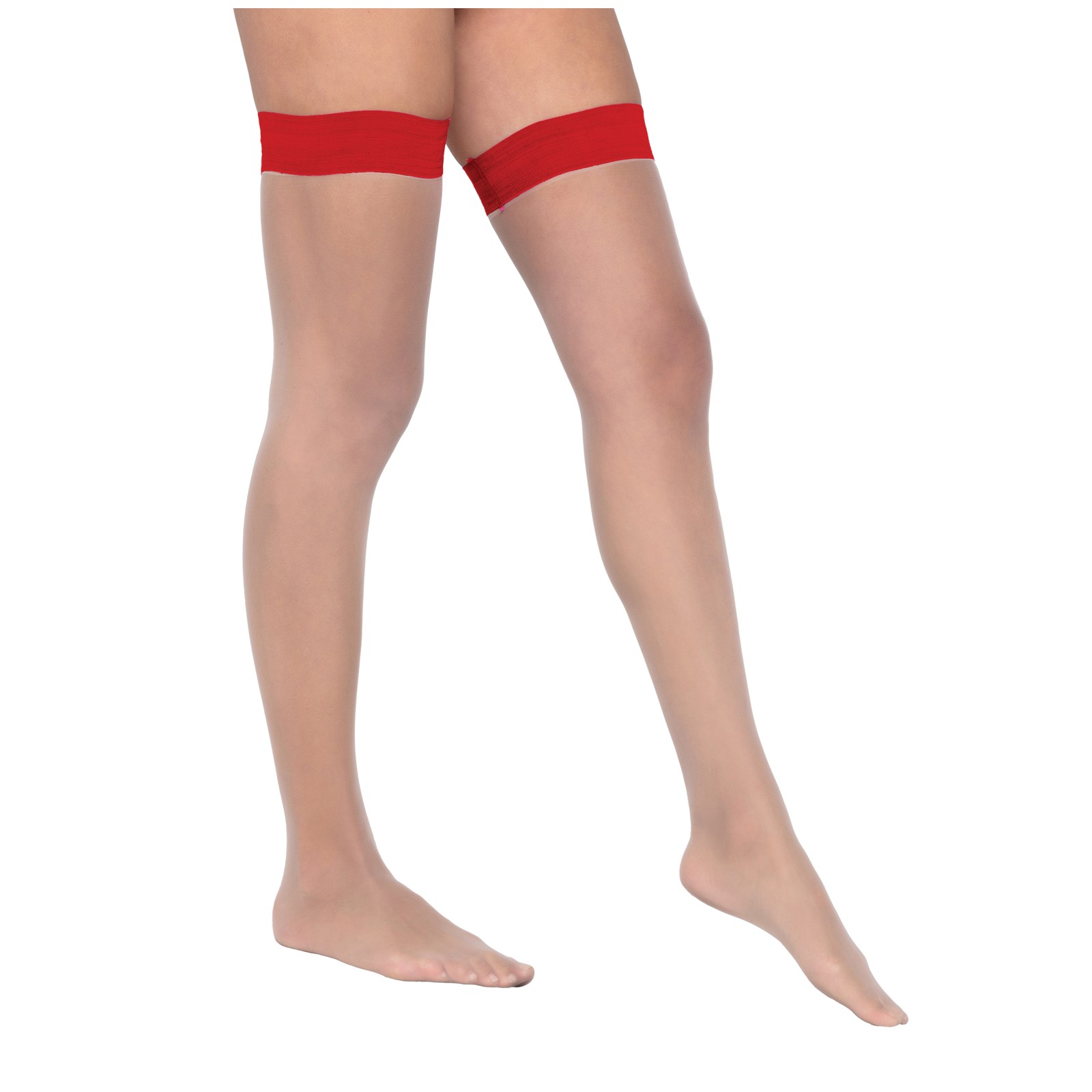 Colored Silicone Stay Up Stockings Red OS