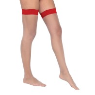 Colored Silicone Stay Up Stockings Red OS