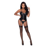 Club Candy Basque and Cheeky Panty Black L/XL