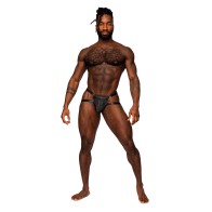 Rude Awakening Mesh Ring Jock - Black S/M