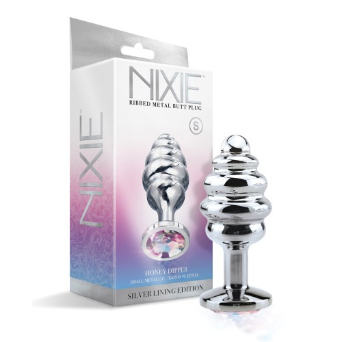 Nixie Ribbed Metal Rainbow Butt Plug