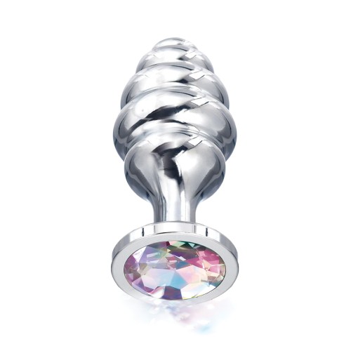 Nixie Ribbed Metal Rainbow Butt Plug