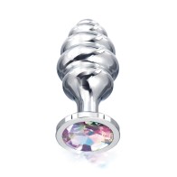 Nixie Ribbed Metal Rainbow Butt Plug