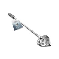 Nixie Flaming Heart Riding Crop Silver