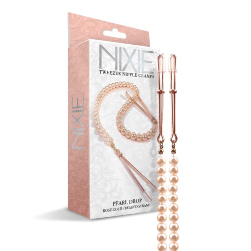 Pinzas para Pezones Nixie Pearl Drop - Rosa Oro