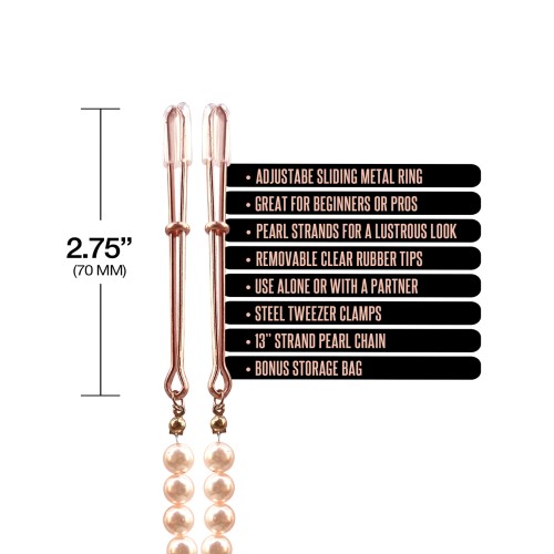 Pinzas para Pezones Nixie Pearl Drop - Rosa Oro