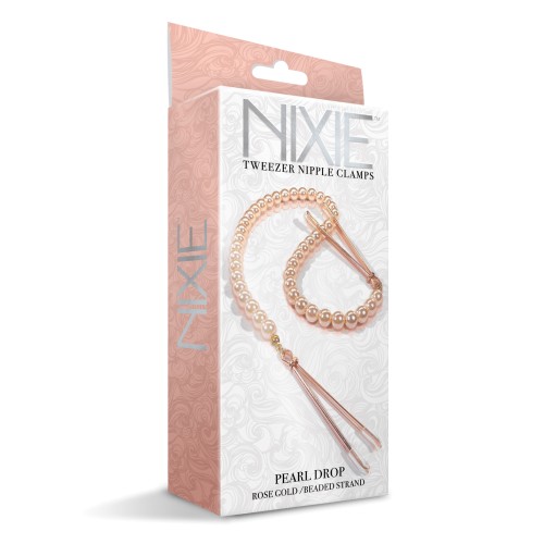 Pinzas para Pezones Nixie Pearl Drop - Rosa Oro