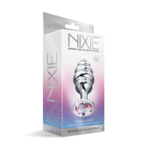 Nixie Rainbow Jeweled Metal Butt Plug Medium