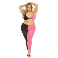 Pink Lipstick Block You Out Bra Legging Set