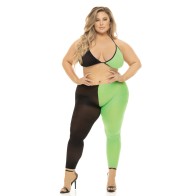 Pink Lipstick Block You Out Bra & Legging Black/Green QN