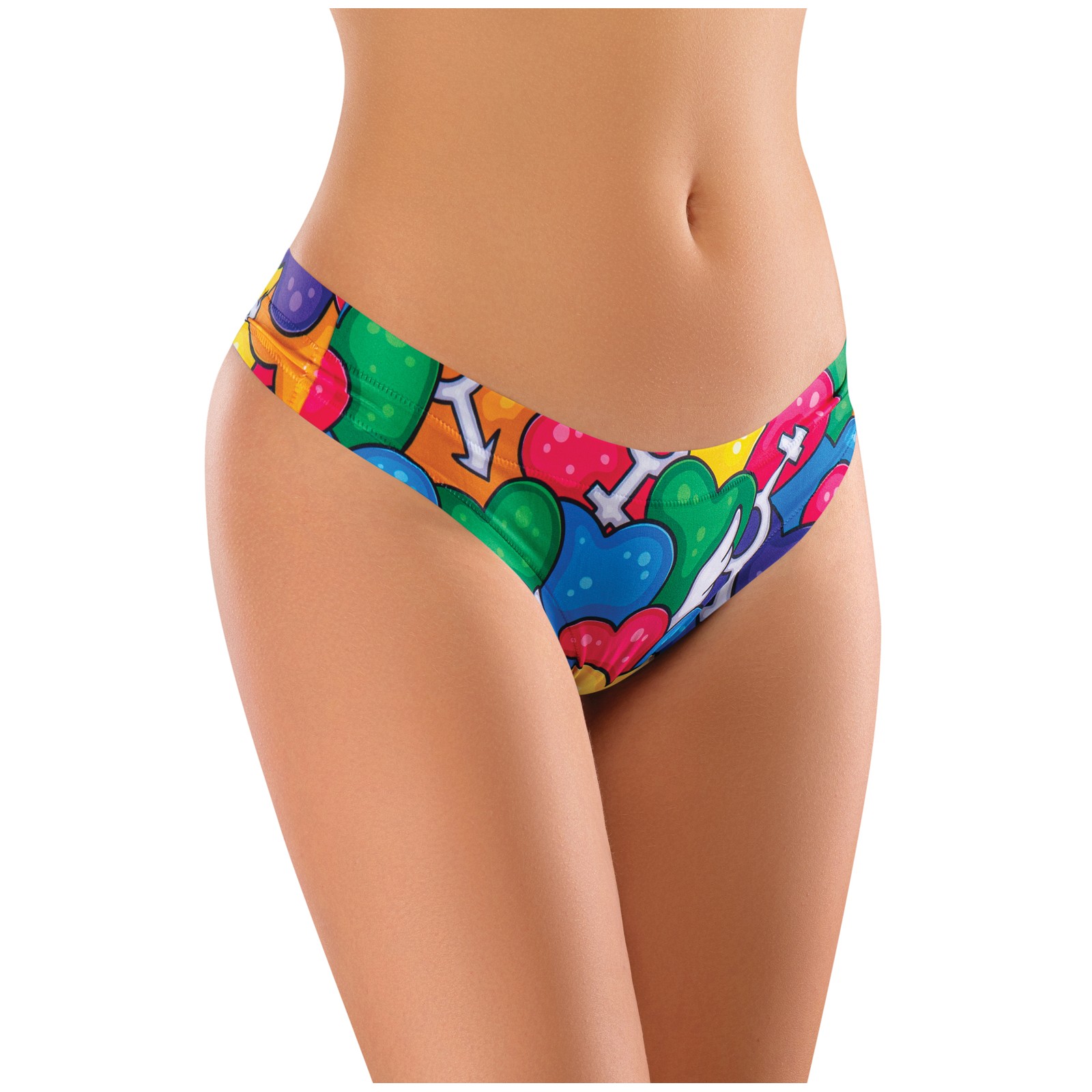 Mememe Pride Hearts Printed Thong Large