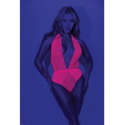 Euphoria Neon Deep V Teddy - Vibrant Lingerie