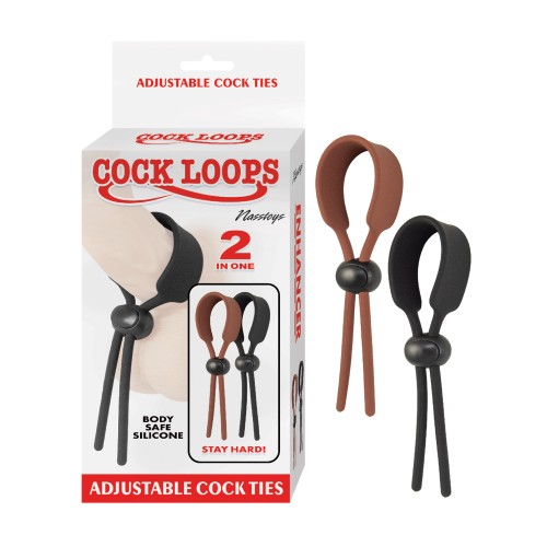 Cock Loops Adjustable Ties Brown Black