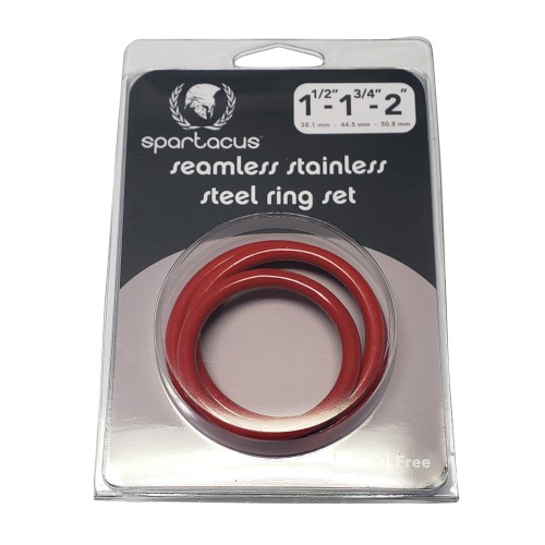 Spartacus Seamless Stainless Steel C-Ring Red Pack of 3