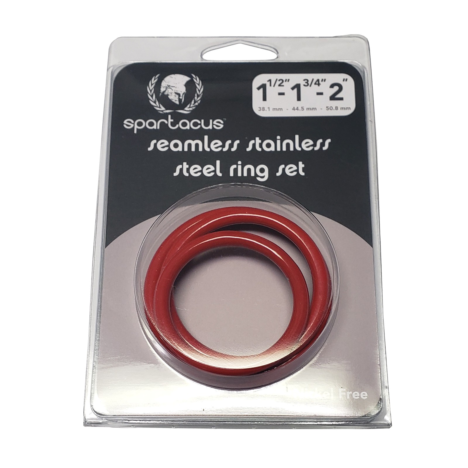 Pack de 3 C-Rings de Acero Inoxidable Spartacus Sin Costuras Rojo