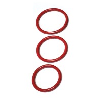 Pack de 3 C-Rings de Acero Inoxidable Spartacus Sin Costuras Rojo