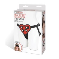 Conjunto de Arnés Strap-On en forma de Corazón Rojo