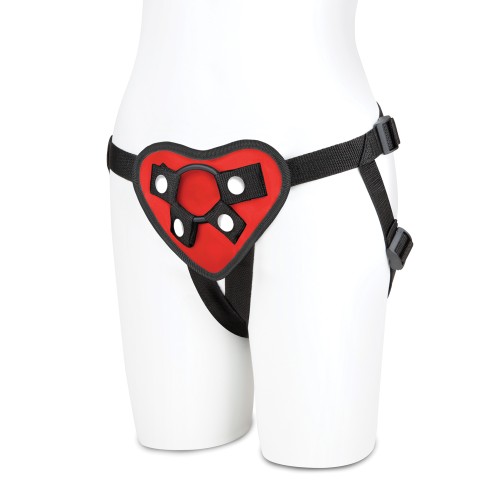 Conjunto de Arnés Strap-On en forma de Corazón Rojo