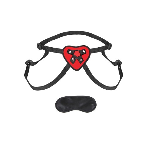 Heart Strap On Harness Set Red