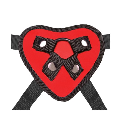 Conjunto de Arnés Strap-On en forma de Corazón Rojo