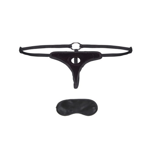 Lux Fetish Velvet Bikini Strap-On Harness