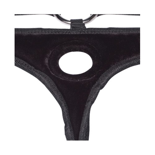 Lux Fetish Velvet Bikini Strap-On Harness