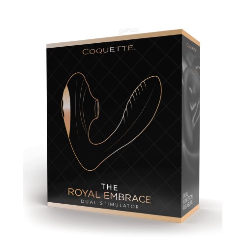 Coquette The Royal Embrace Masajeador de Doble Función - Negro/Oro Rosa