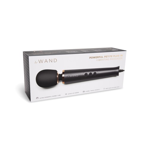 Le Wand Powerful Petite Plug-In Vibrating Massager in Black