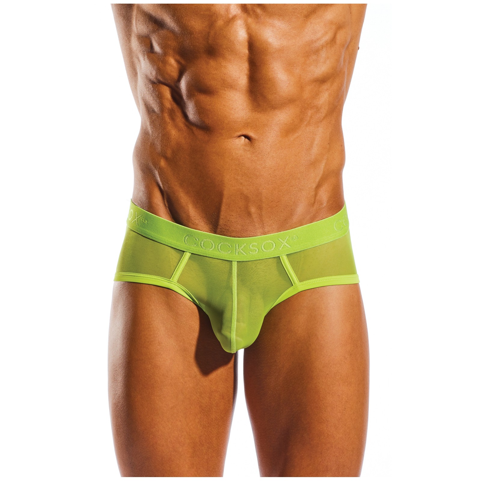 Cocksox Brief Deportivo de Malla - Verde Cítrico