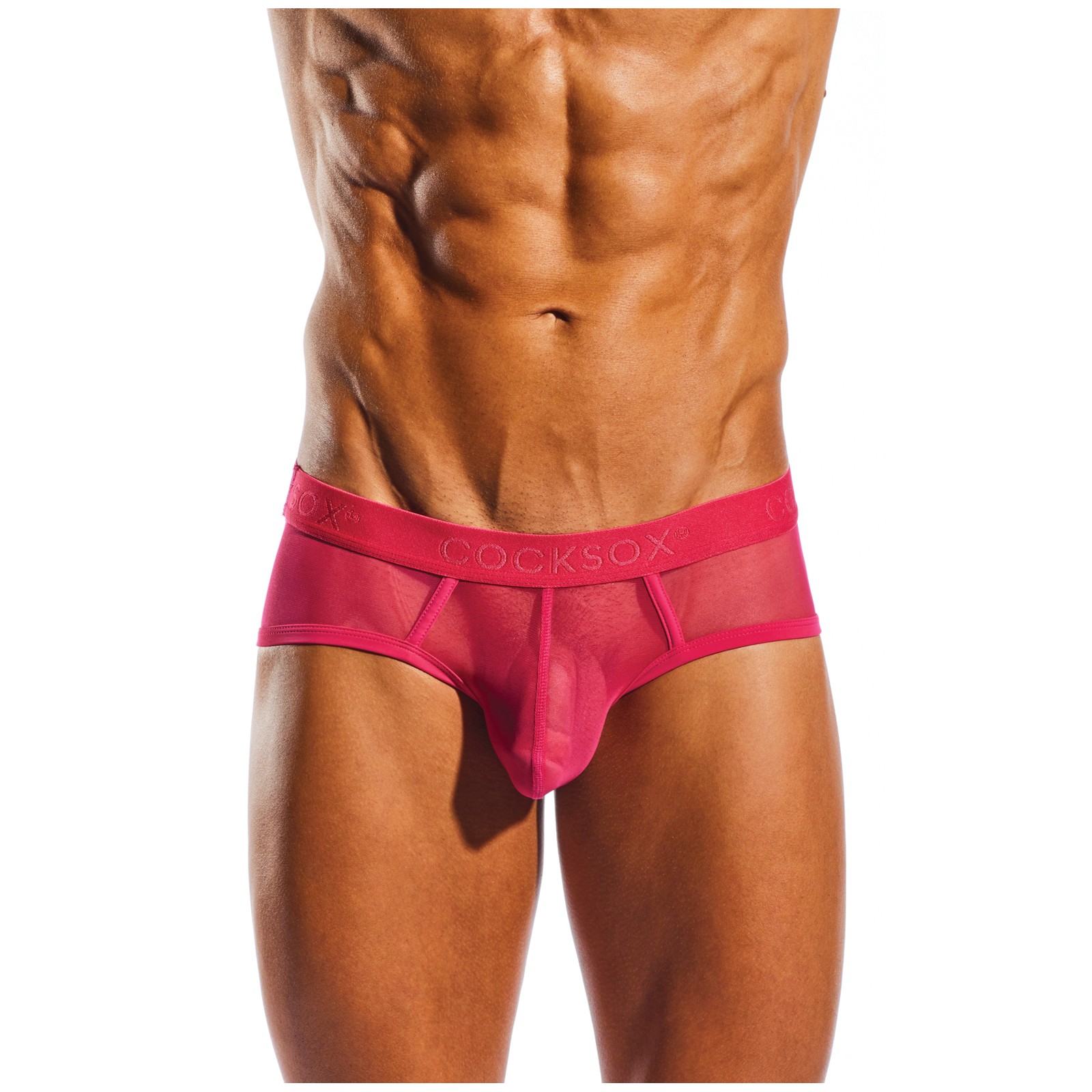 Cocksox Brief Deportivo de Malla con Contorno - Fresia Rosa