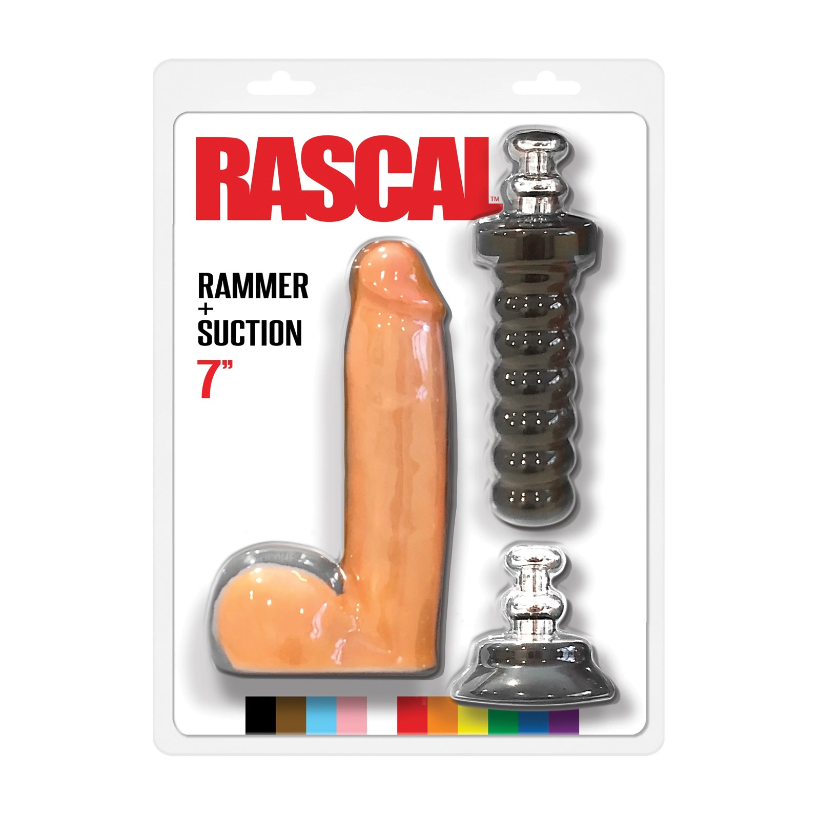 Pene Realista de 7" Rascal con Rammer y Base de Succión