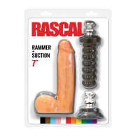 Pene Realista de 7" Rascal con Rammer y Base de Succión