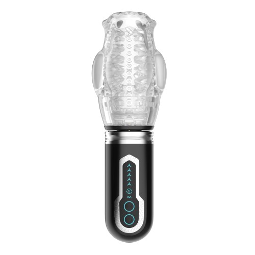 Thrusting Vibrating Rotating Oral Masturbator Black