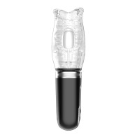 Thrusting Vibrating Rotating Oral Masturbator Black