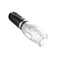 Thrusting Vibrating Rotating Oral Masturbator Black