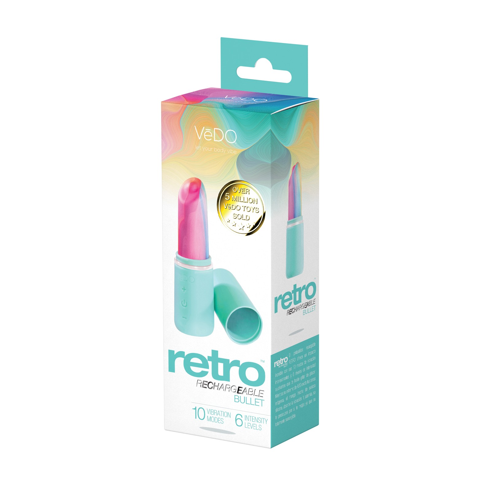 VeDO Retro Rechargeable Bullet Lipstick Vibe Turquoise - Exciting Pleasure