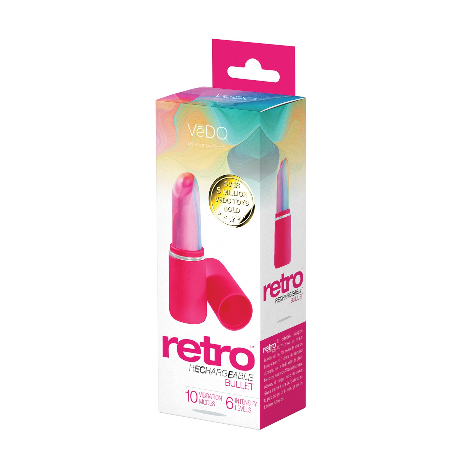 Vibrador Lip Stick Retro Recargable Rosa