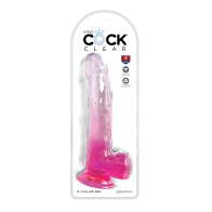 King Cock Clear Pene de 9 Pulgadas con Testículos Rosa