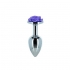 Lux Active Purple Rose 3.5in Metal Butt Plug Small