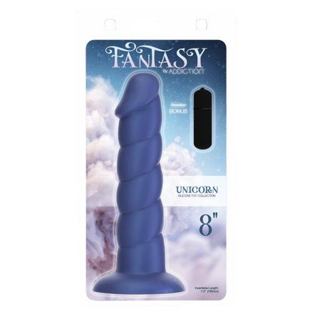 Fantasy Addiction 8 Inch Unicorn - Blue with Bullet