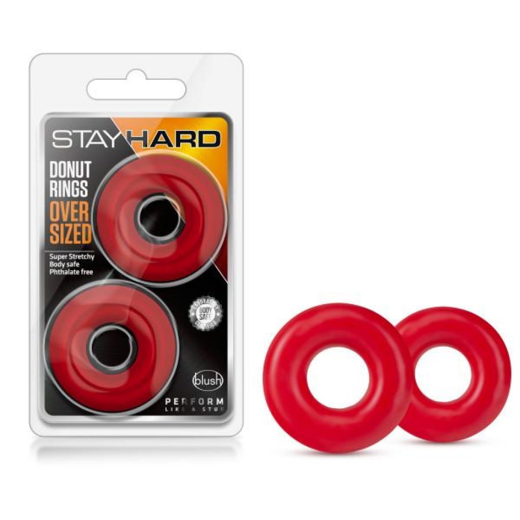 Stay Hard Oversized Donut Rings - Red