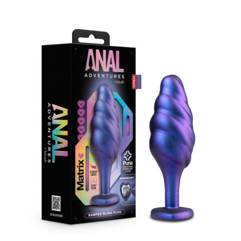 Anal Adventures Matrix Bumped Bling Plug - Sapphire