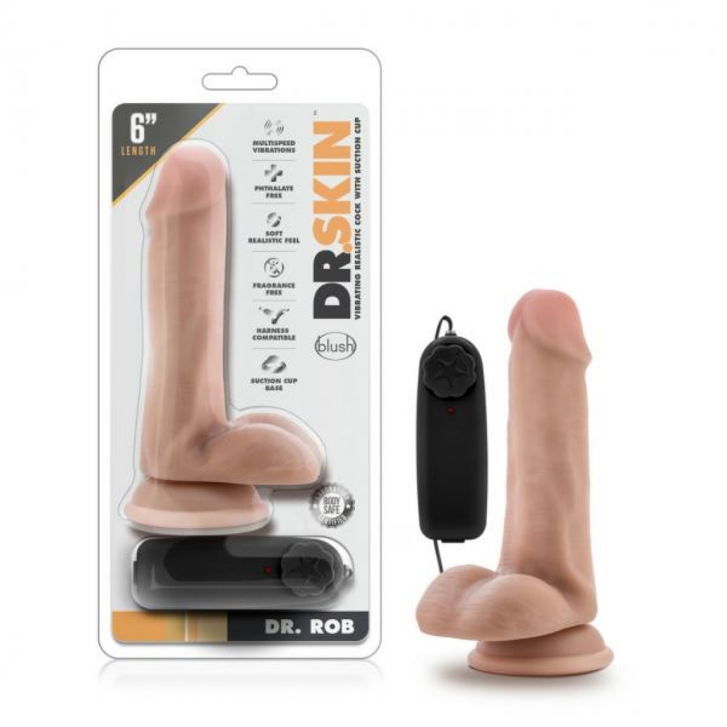 Dr. Skin Dr. Rob 6in Penis Vanilla Vibrating