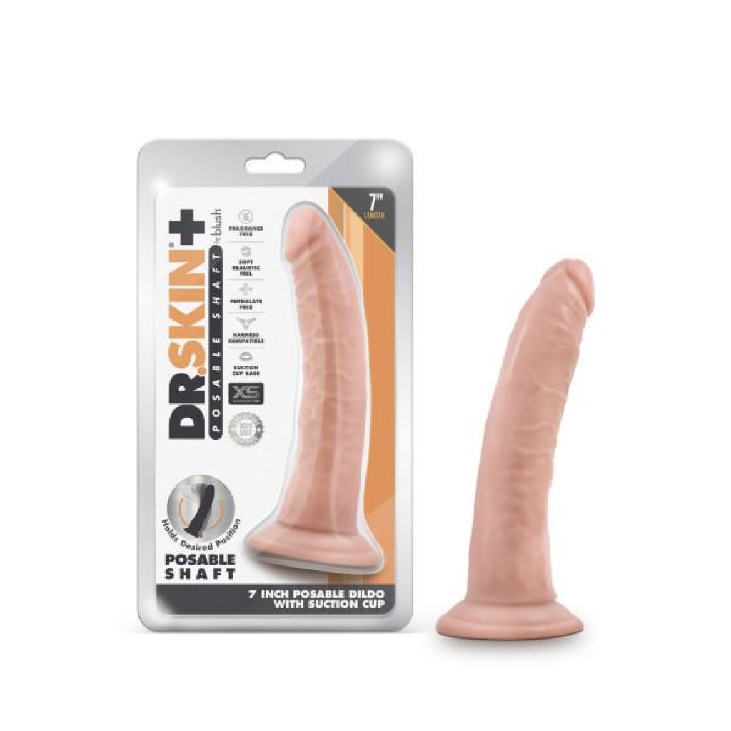 Dr. Skin Plus 7-Inch Poseable Dildo - Vanilla