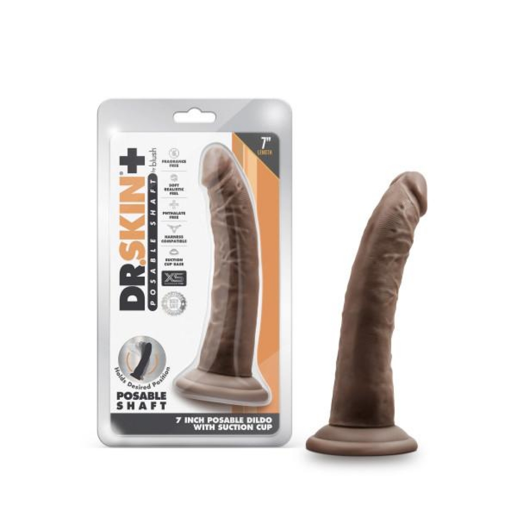 Dr. Skin Plus 7 Inch Poseable Dildo Chocolate