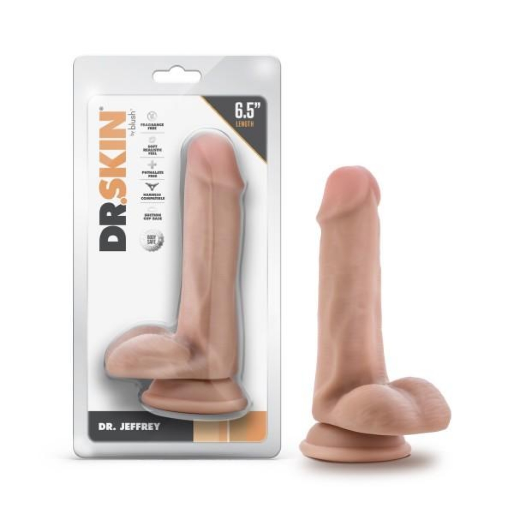 Dr. Skin Dr. Jeffrey 6.5in Dildo with Balls in Beige