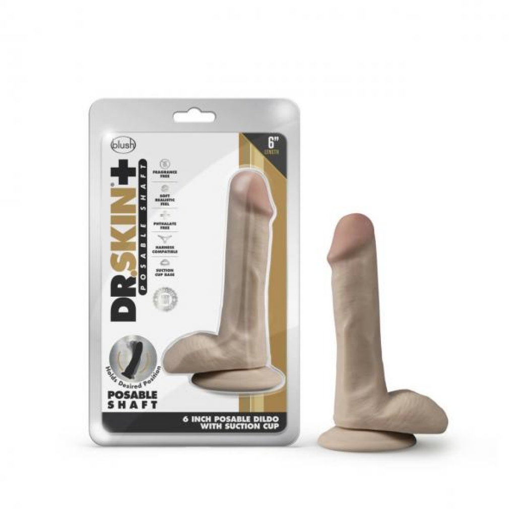 Dr. Skin Plus 6 Inch Poseable Dildo - Vanilla Beige